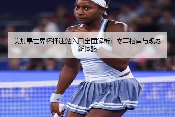美加墨世界杯押注站入口全面解析：赛事指南与观赛新体验