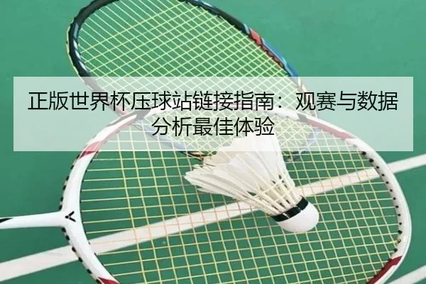 正版世界杯压球站链接指南：观赛与数据分析最佳体验